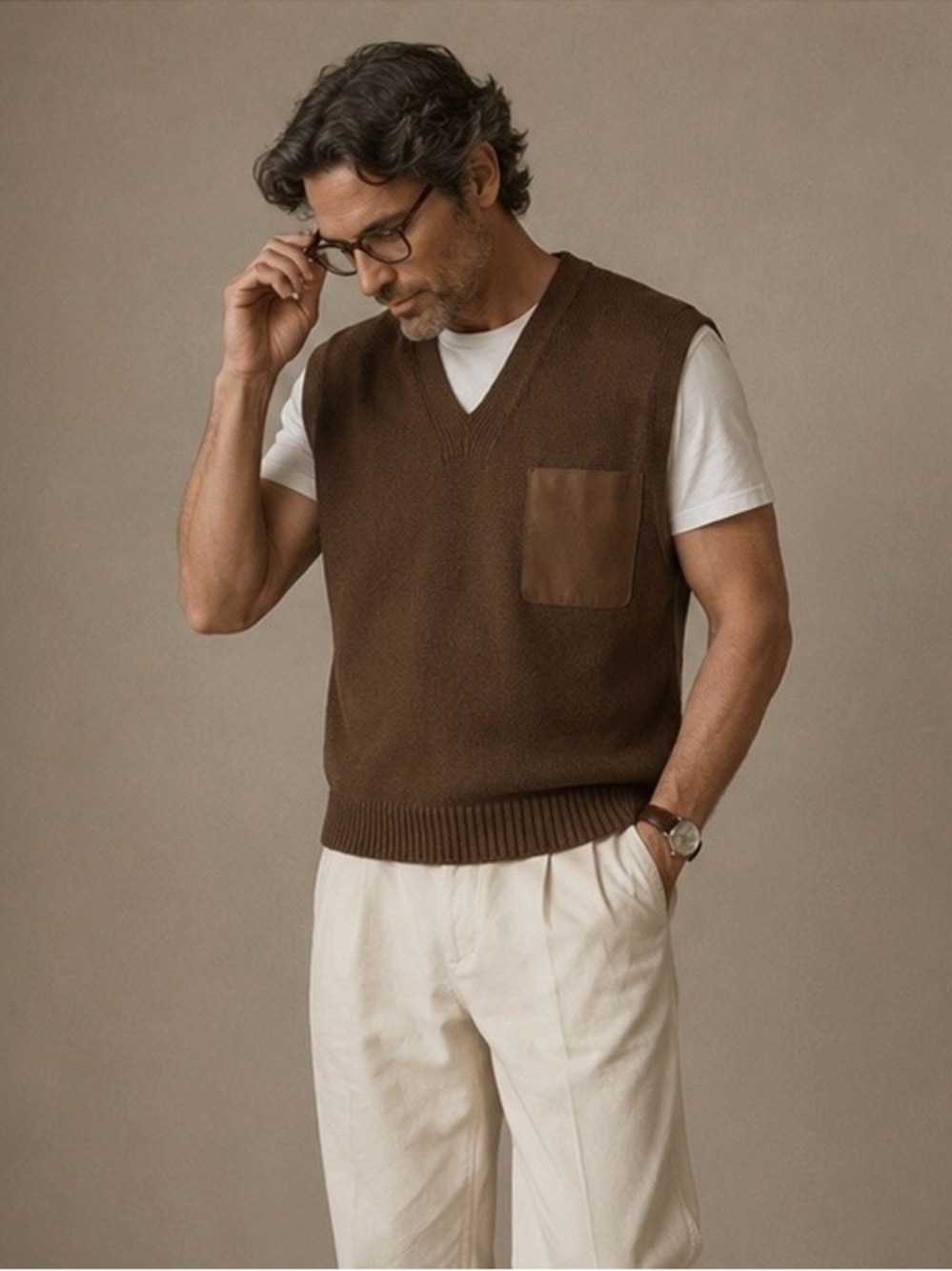 Zara Men’s brown knit vest with faux leather pocket. l/xl NWT
Coastal Grandpa - Picture 2 of 16